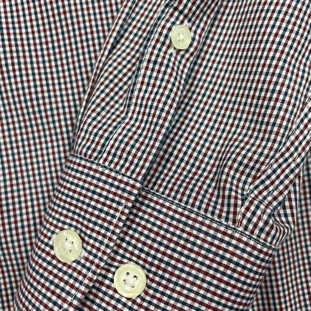 Mens long sleeve red, white, blue small plaid button down by Penguin size large - Picture 6 of 6